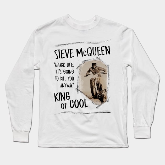 Steve McQueen Long Sleeve T-Shirt by TwoSweet